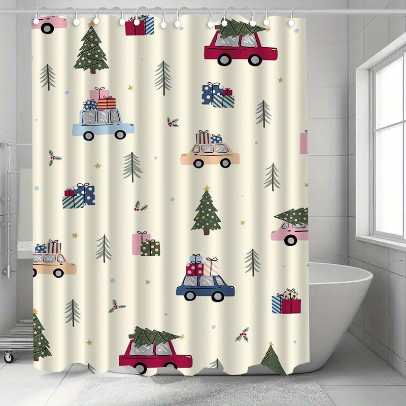 Red Roses Washable Dirt-Resistant Shower Curtain Shower Head Waterproof Polyester Bath Curtain For Home Decor Accessories