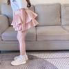 Girls Tutu Skirt | Tiered Cake Pettiskirt with Pleats | Princess Party Ruffle Skirt In White Pink | Flared Short Skirt for Kids