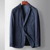 Men's casual suit spring and autumn light luxury single west young and middle-aged denim color series bright line suit jacket