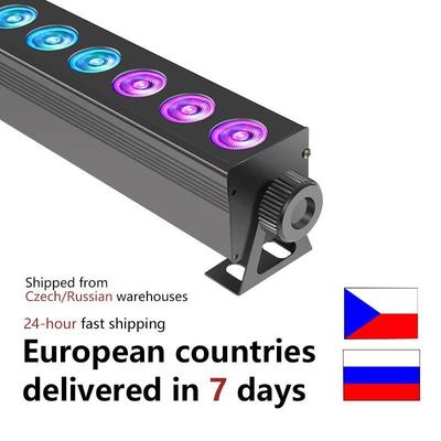 24x12W RGBW 4-in-1 LED juosta Sienų ploviklis Vidaus spalvota juostinė šviesa DMX512 valdymas Profesionalus DJ Disco sienos šviestuvas Sceninio apšvietimo įranga