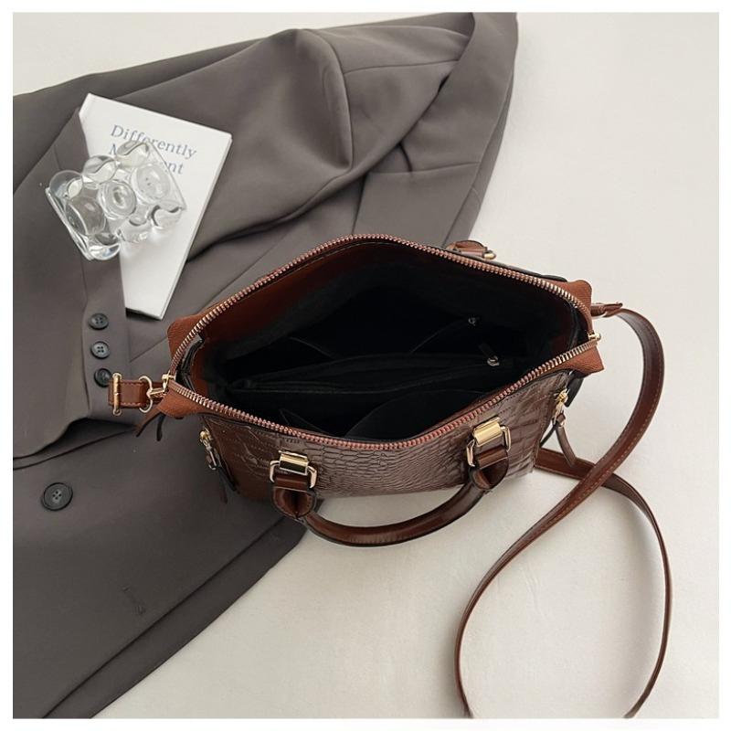 2025 New Fashionable Stone Pattern Large Capacity Solid Color Texture Single Shoulder Handheld Diagonal Cross Bag Tote Bag