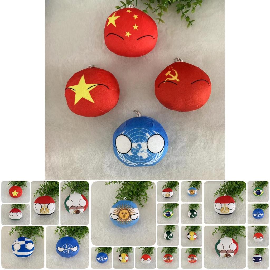 Breloc de pluș moale super pufos cu cristale, cu steagul Argentinei, en-gros 10cm