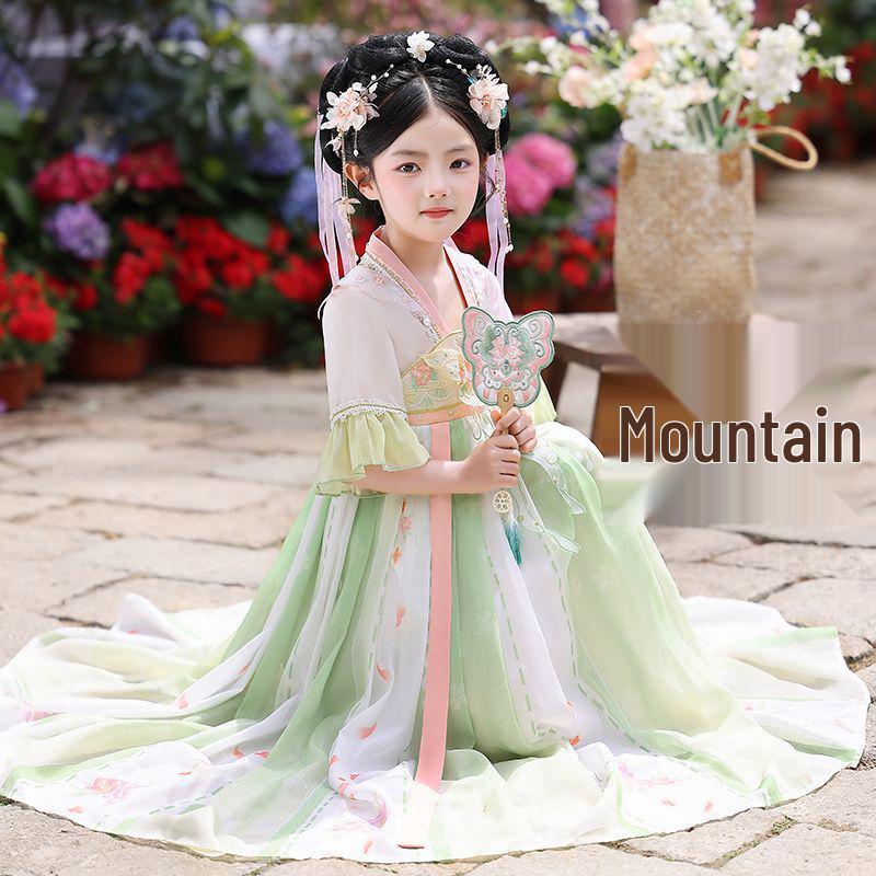 2026 New Hanfu Style Princess Dress: Ancient Chinese Fairy-Inspired Birthday Outfit for Girls