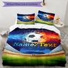 3PC Custom Name Soccer Ball Flames Water Bedding Set Printed  Bedding Set Duvet Cover Closure Includes 1 Duvet Cover & 329 Pillowcases for Bedroom