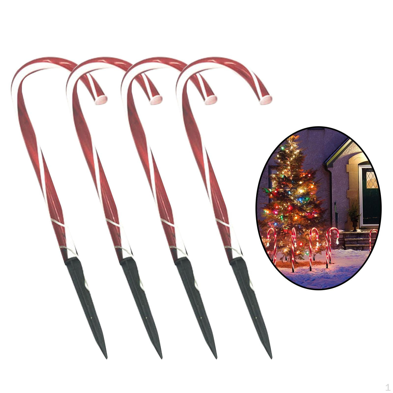 Cane Pathway Marker Lights, Solar Powered / Battery Operated Yard Lawn Decorative Lighting Solar Powered