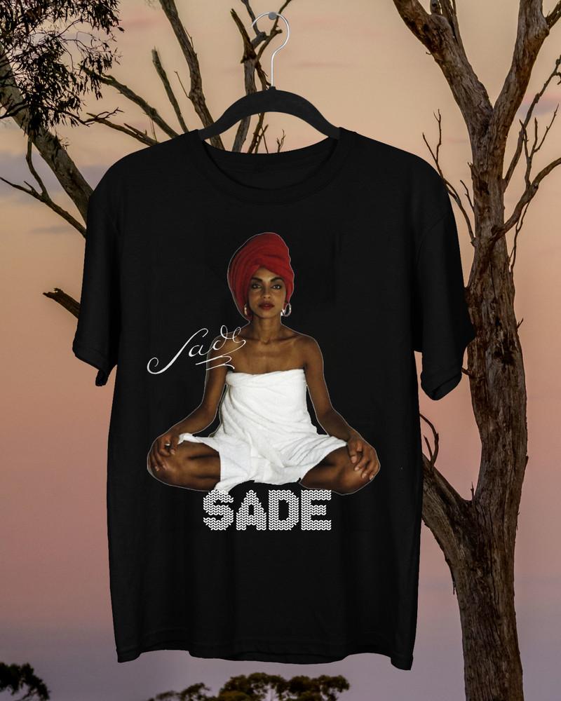 Популярная певица Sade Музыка Хлопок Черный Все Размеры Мужская Футболка Унисекс Футболка M