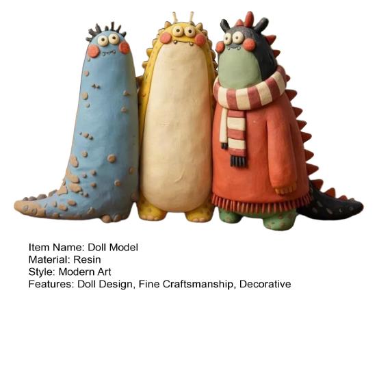 Doll Model Handmade Clay Statue Decorative Fantasy Sculpture Whimsical Cartoon-Inspired Collectible Art Home Decor