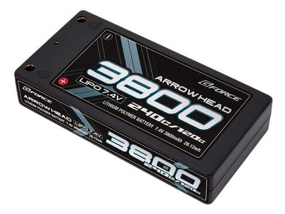 G-FORCE Arrow Head LiPo 7.4V 3800mAh 120C240C para Coches RC, GFG016, Producto Oficial Japonés