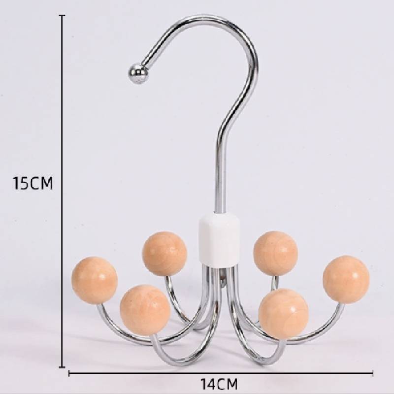 Multifunction Metal Clothes Hanger With Rotatable Hooks For Bedroom Closet Storage