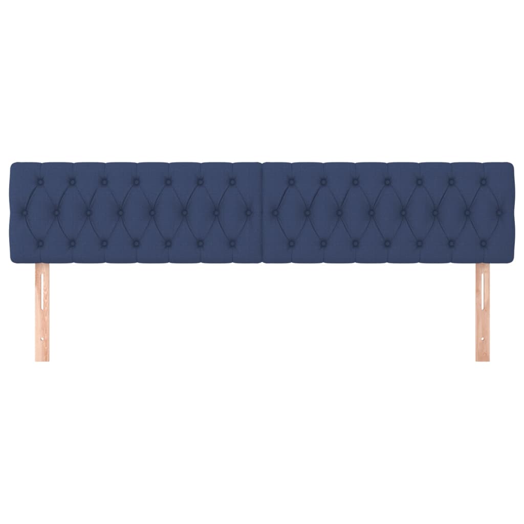 vidaXL Kopfteile Blau 200x7x78/88 cm Stoff