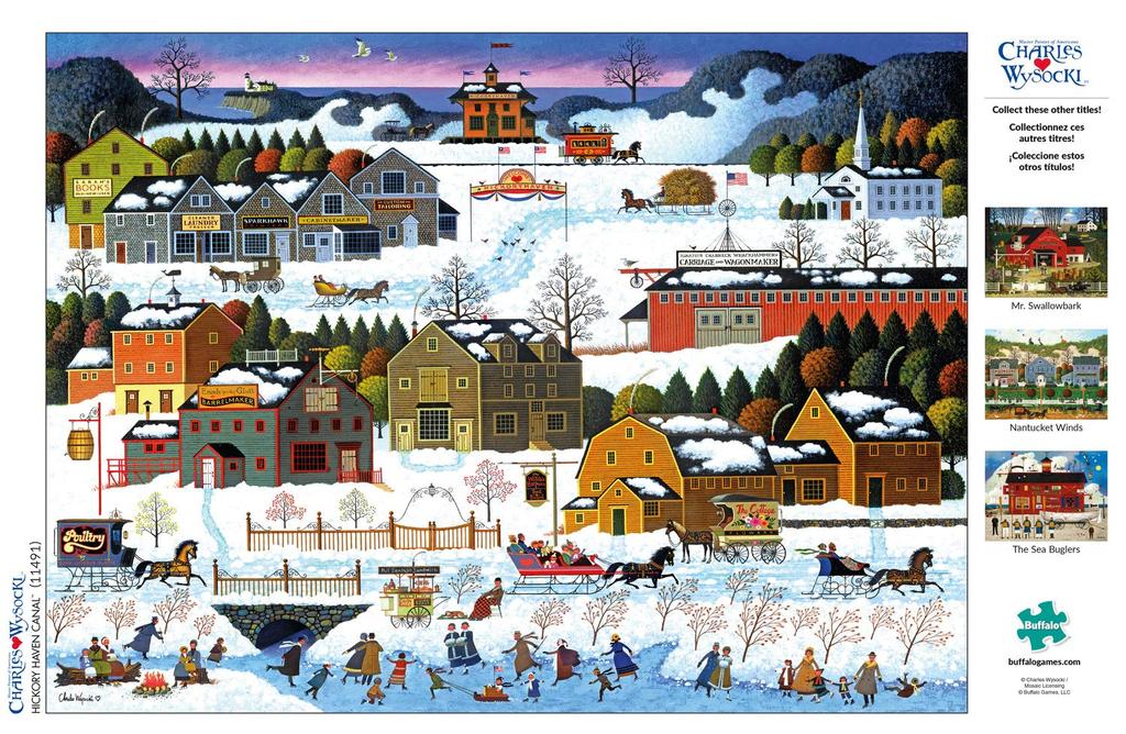 Buffalo Games Charles Wysocki Hickory Haven Canal 1000 Piece Jigsaw Puzzle for Adults Challenging Puzzle Perfect for Game Night Completed puzzle