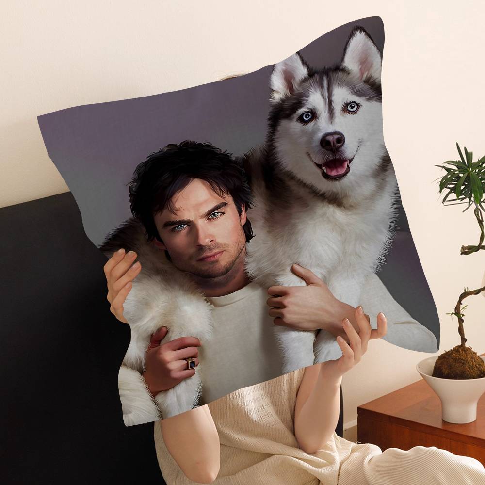 Pc Damon Salvatore Vampire Diaries Kissenbezug Auto Überwurf Kissenbezug für Sofa Auto Weihnachtsgeschenk xcm xcm