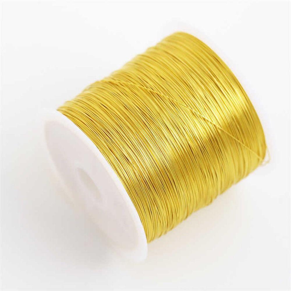 100m/rotolo Colore Placcato Oro Conservazione Lega Filo di Rame DIY 0,3mm 0,4mm Filo per Creazione Gioielli Artigianato Fatto a Mano Fermaglio per Capelli Retro