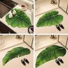 Luxury Tropical Leaf U-Shaped Bath Mat - Non-Slip, Quick-Dry Polyester Mat In Vibrant Green with Realistic Texture - Perfect for Bathroom