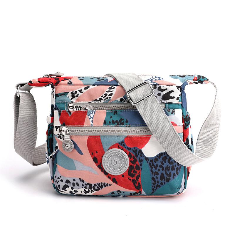 2025 New Fashion Nylon Printed Messenger Bag Large-capacity Multi-layered Flower Shoulder Bag Casual Joker Ladies Crossbody Bag