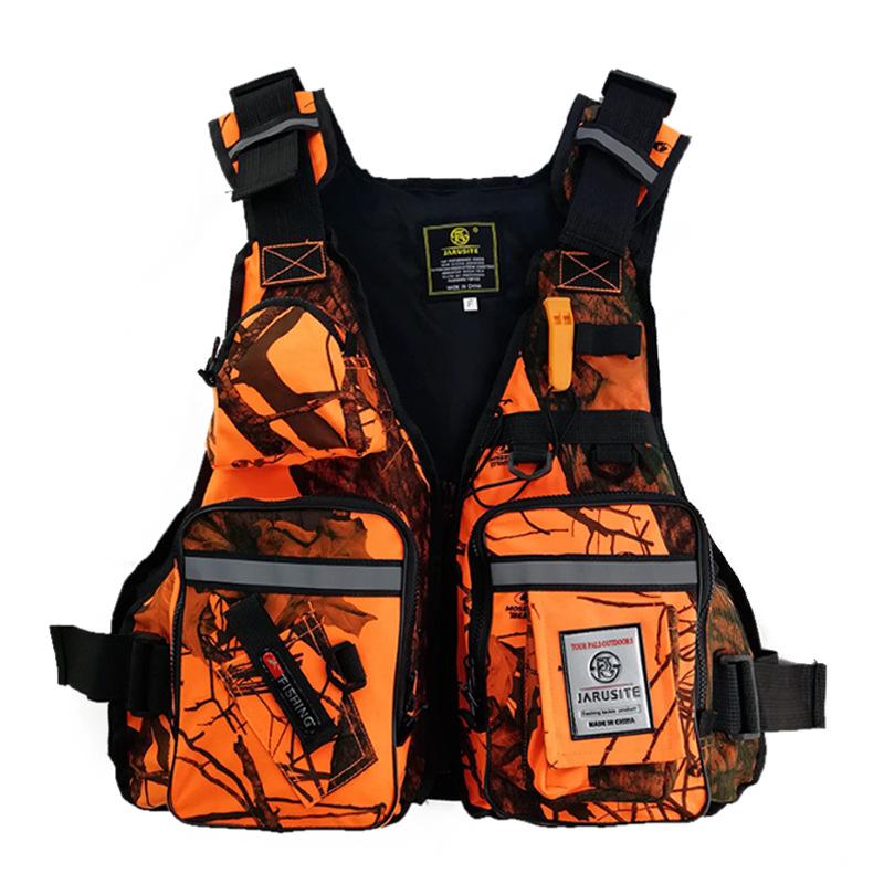 

Adult Adjustable Buoyancy Sailing Kayak Canoeing Fly Fishing Life Vest Jacket Orange Camo