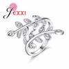 925 Sterling Silver Ring Sparkling Leaves Silver Color Ring with Cubic Zirconia for Women Fashion Jewelry