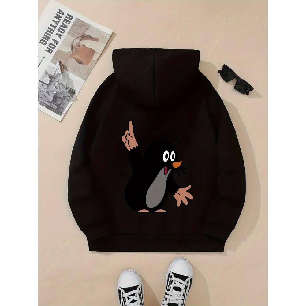Women's Long-Sleeved Hooded Sweatshirt Loose Casual Printed Autumn Winter Fashion