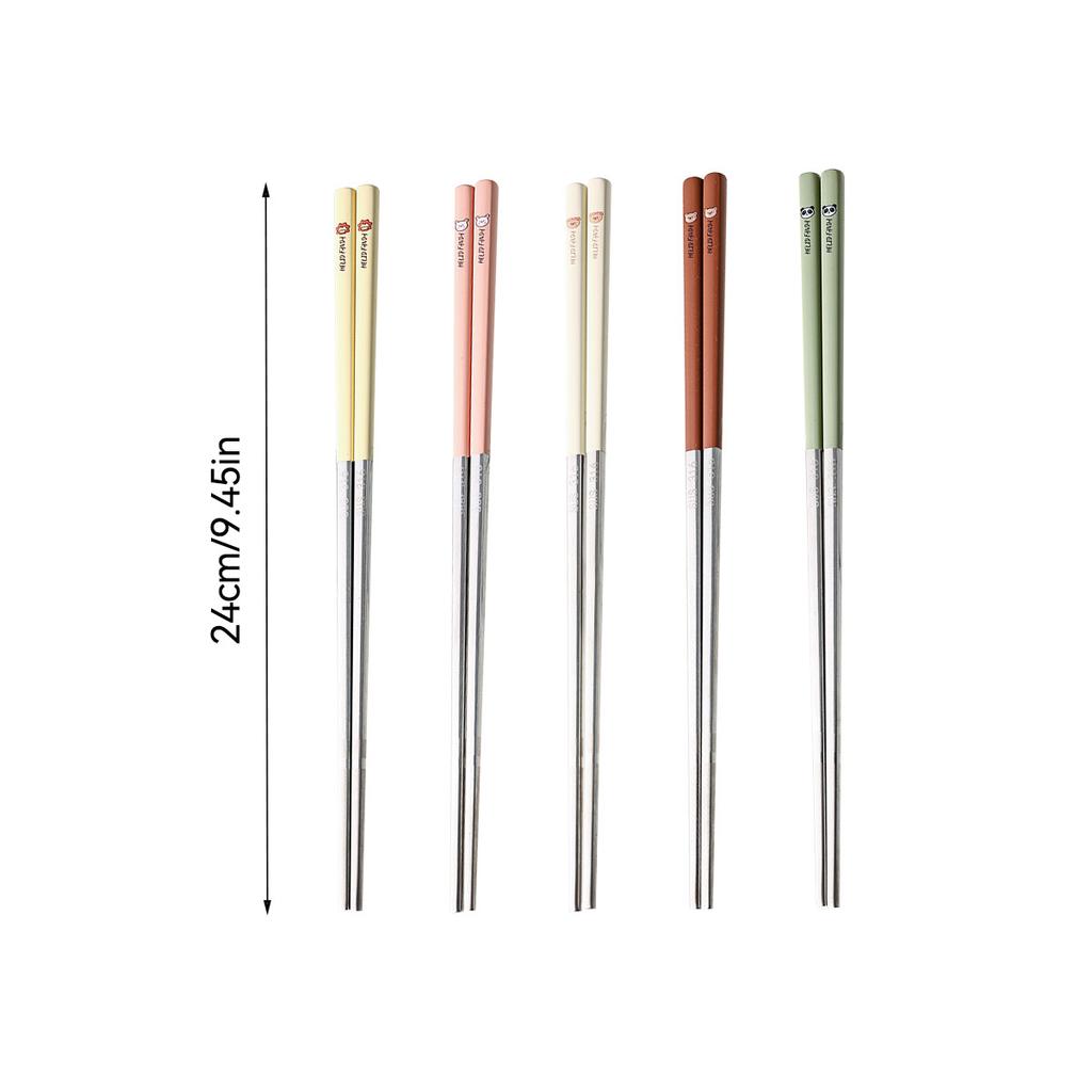  Portable Cute 316 Stainless Steel Non Slip Chinese Chopsticks With Box Reusable Sushi Stick Dishwasher Safe Tableware