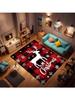 Area Rugs - Plaid Washable Carpet for Living Room Bedroom, Holiday Decor Christmas Rug, Christmas Tree Snowflake Winter Rug