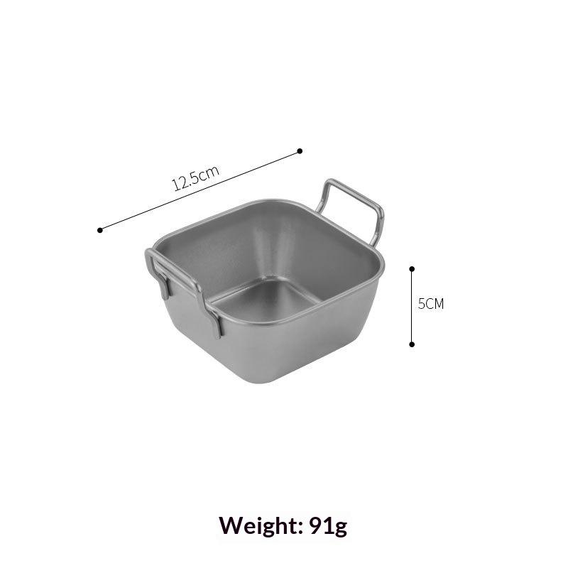 

Serving Trays With Handle Korean Stainless Steel Plate Durable Silver And Gold Fried Food Trays Square Flat Dish Food Storage
