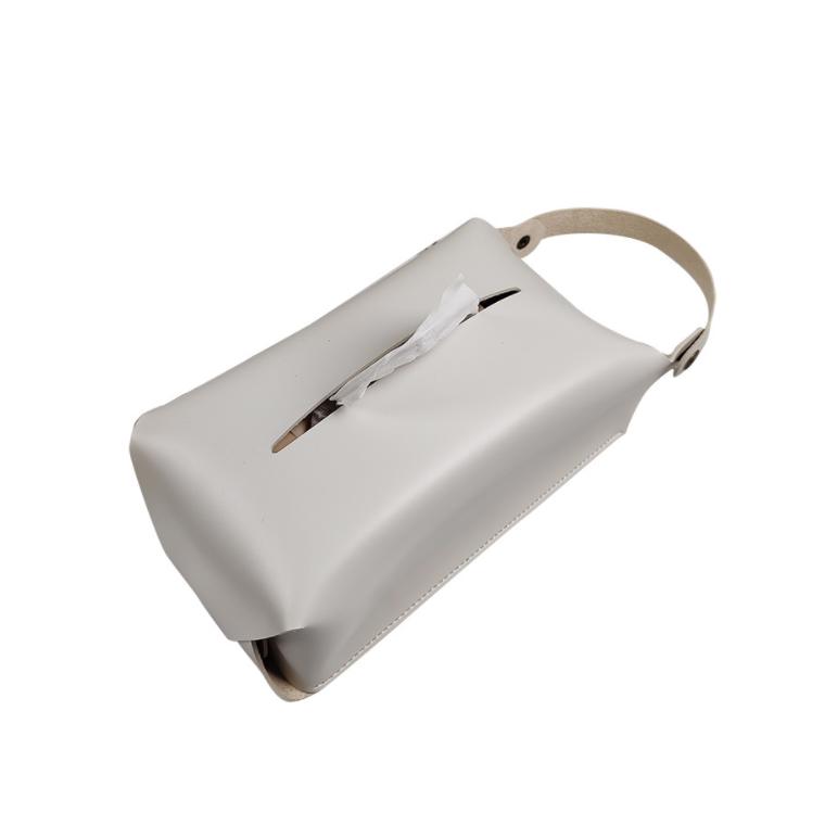 YY Hanging Car Tissue Case, Tissue Box Cover Leather Wall Hanging Tissue Box слоновая кость