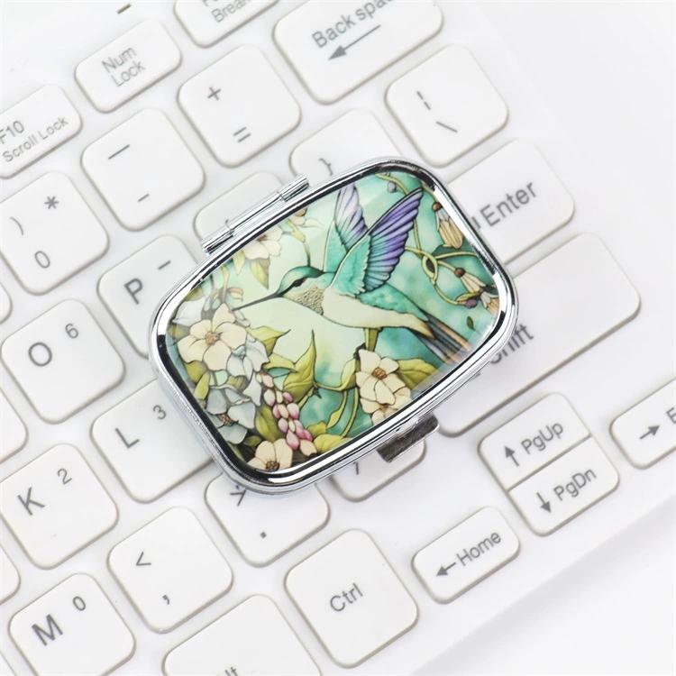 

Travel Pill Cases Lovely Colored Medicine Splitter Metal Jwelery Organizers Iron Cabinet Small Pill Container DIY Deodorant Box Metal