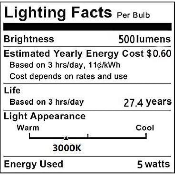 G45 LED Bulb 5W Globe Vanity Light Bulb E14 Candelabra Base 50W Equivalent Warm White 3000K LED Round Light Bulb 500LM for Makeup Mirror Bathroom