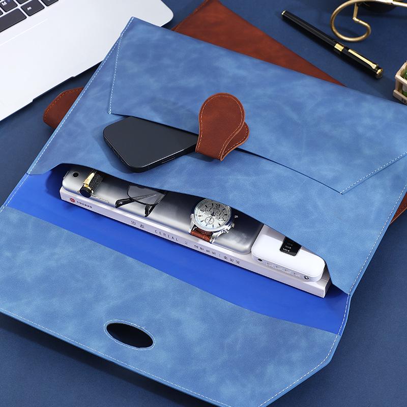 A4 Large Capacity Waterproof Leather Document Bag with Logo Printing