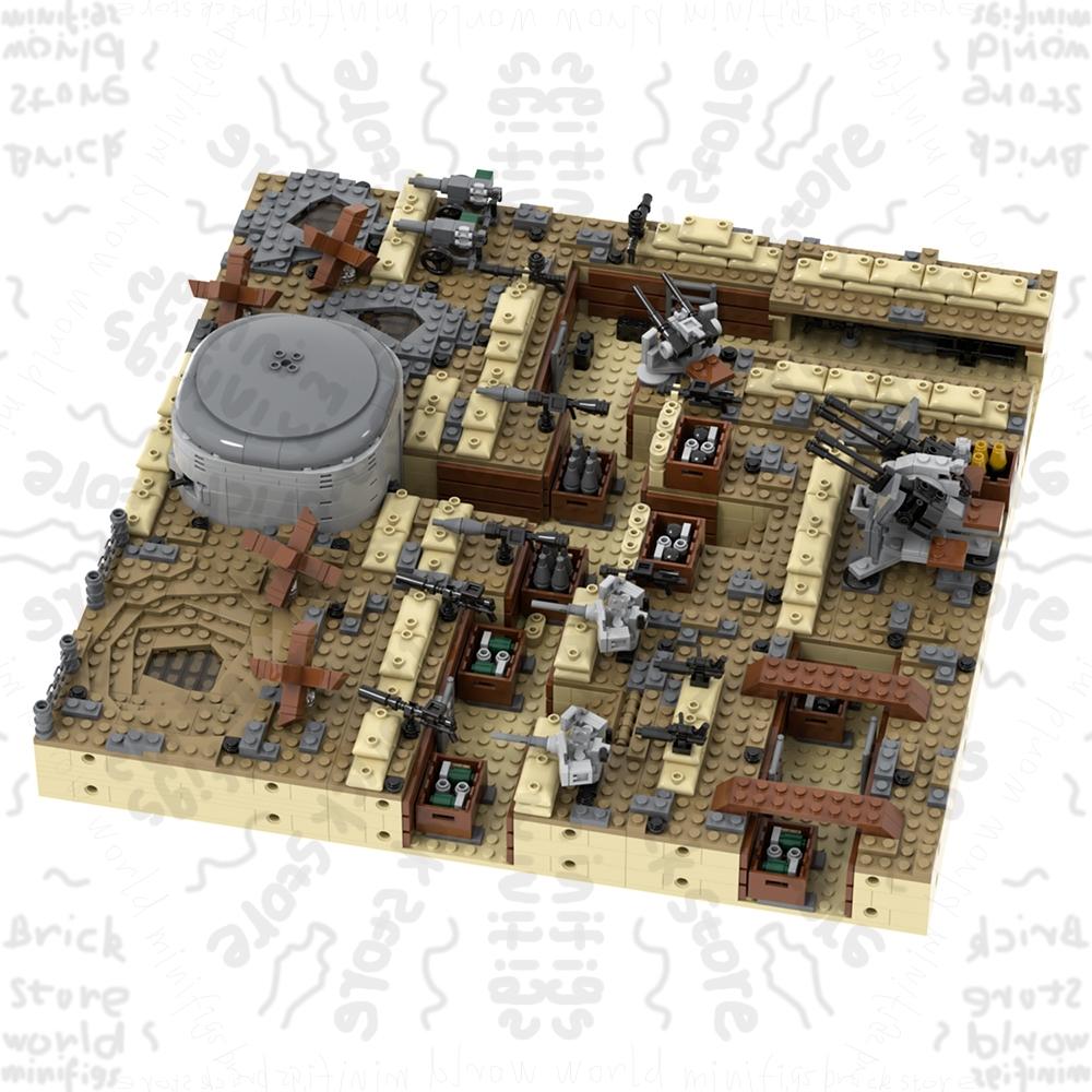MOOXI Battlefield Bricks WW1 WW2 Military War Arsenal Compatible Figure Building Blocks Adult MOC5094 Set Gift Toys For Children