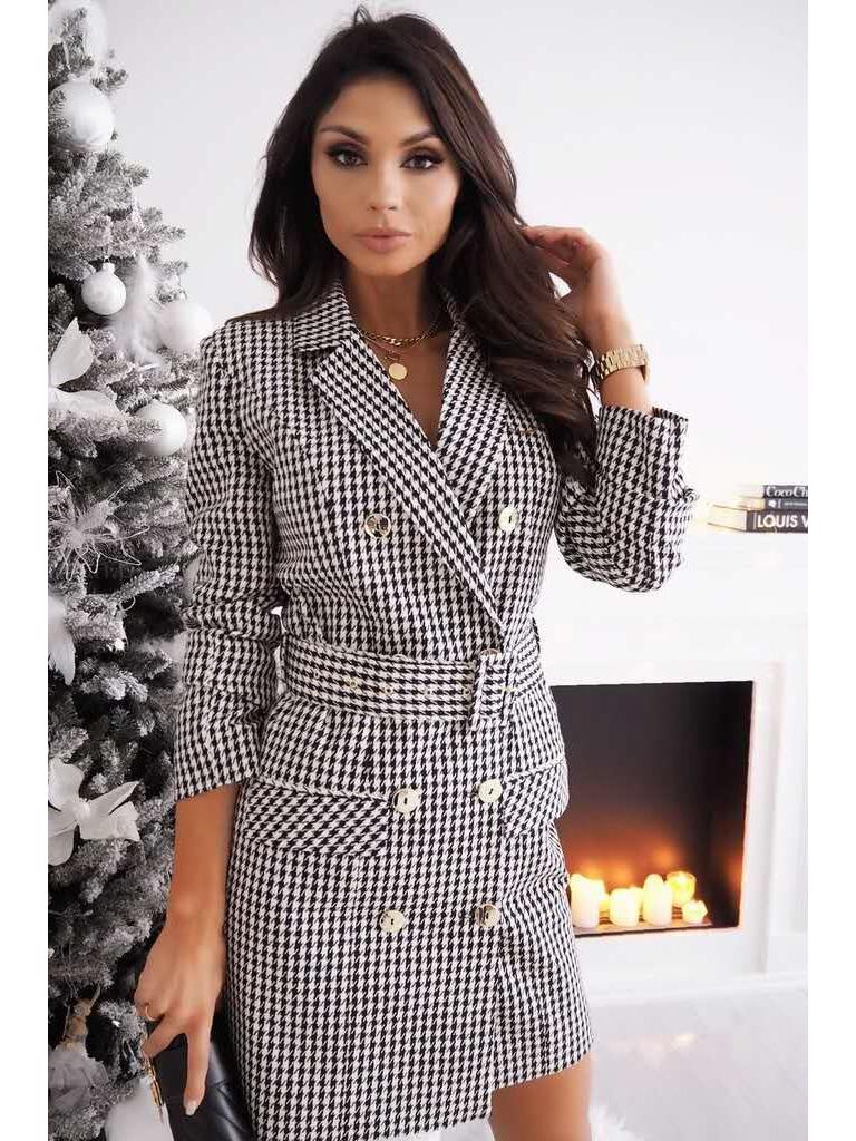Colorful Autumn/Winter Long-Sleeve Belted Suit Dress Coat
