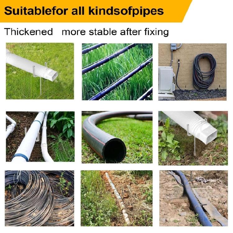 2 pièces Support Métallique pour Gouttière Support de Tuyau d'Eau de Pluie Antirouille Stabilisateur Ancrages pour Support de Tuyau