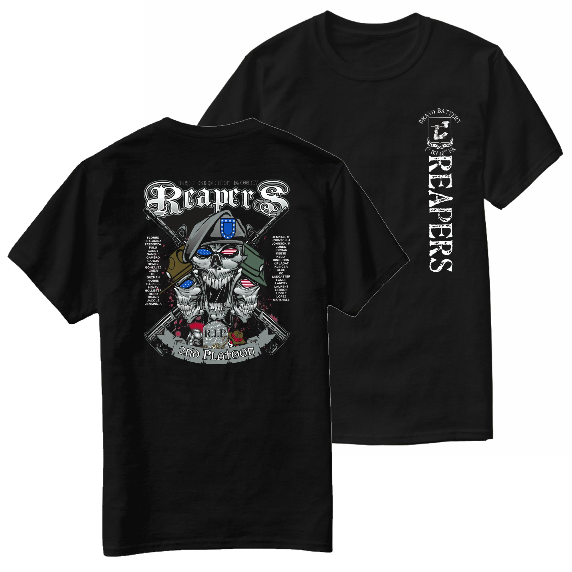 

BRAVO Battery 140th Field Artillery Battalion Reapers TShirt 100 Cotton ONeck Short Sleeve Casual Mens Tshirt Size S3XL S