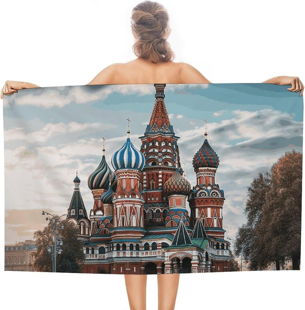 Blue Shark Beach Towel,Oversized Pool Towels for Adults, Soft Plush Lightweight Travel Towel, Absorbent Beach Blanket for Pool