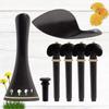 1 Set 4\4 Violin Spare Ebony Violin Tailpiece Chinrest Peg Endpin Kit Violin Fittings Decoration