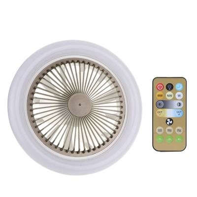 E27 30W 10.2 Inches 3 Speeds Timing Ceiling Fan with LED Lights Remote Control