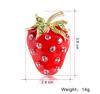Exquisite Strawberry Brooch: Enamel and Rhinestone Fruit Pin Accessory