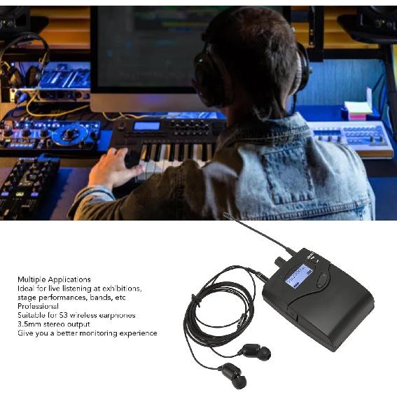 JTLB Bodypack Receiver 550 To 580MHz Stereo Earphone Monitor Receiver for Band Stage Studio