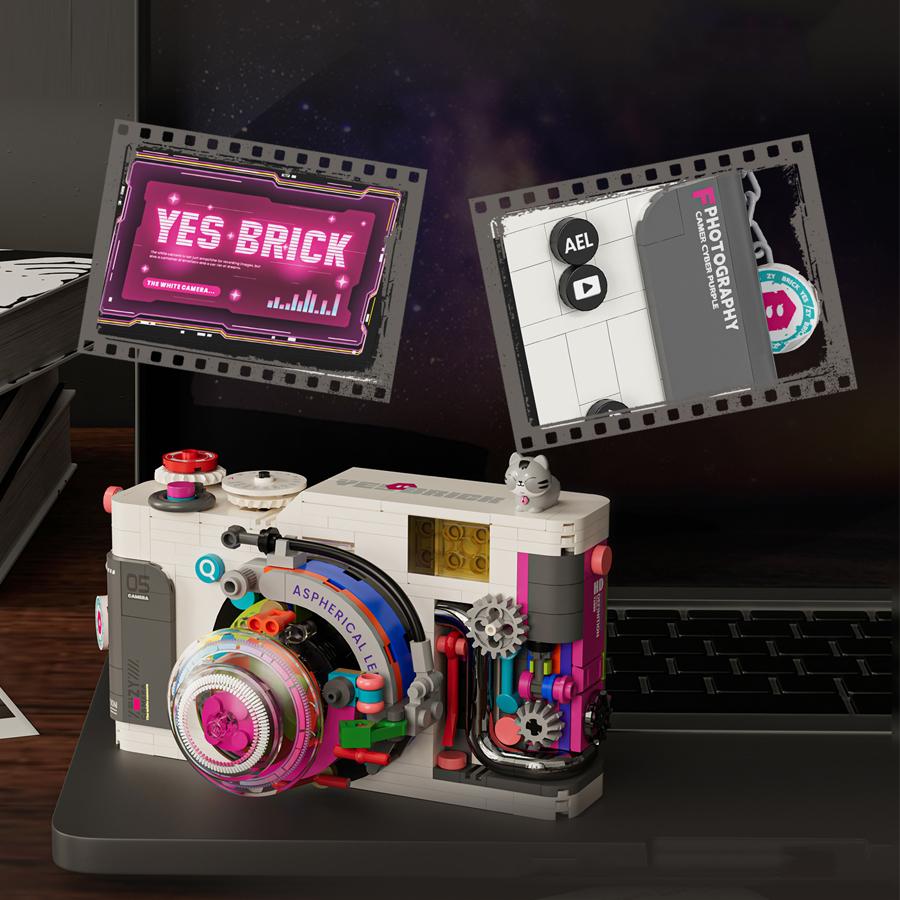 Non-Toxic Creative Retro Camera Small Particle Building Block Mini Bricks Kids Educational Toys For Children Valentine'S Day Gift