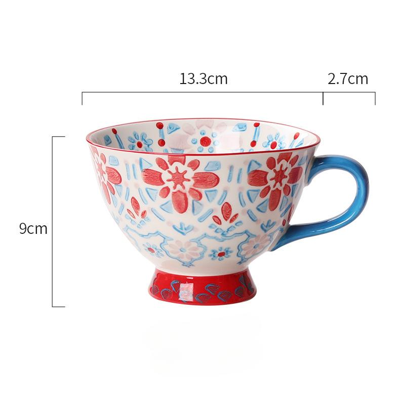 Large Capacity Oat Milk Breakfast Bowl Ceramic Mug Creative Personality Cute Home INS Coffee Cup Decoration Ornament