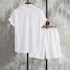 Men's Summer Solid Color Casual Fashion Loose Short-Sleeved Shorts Shirt Suit
