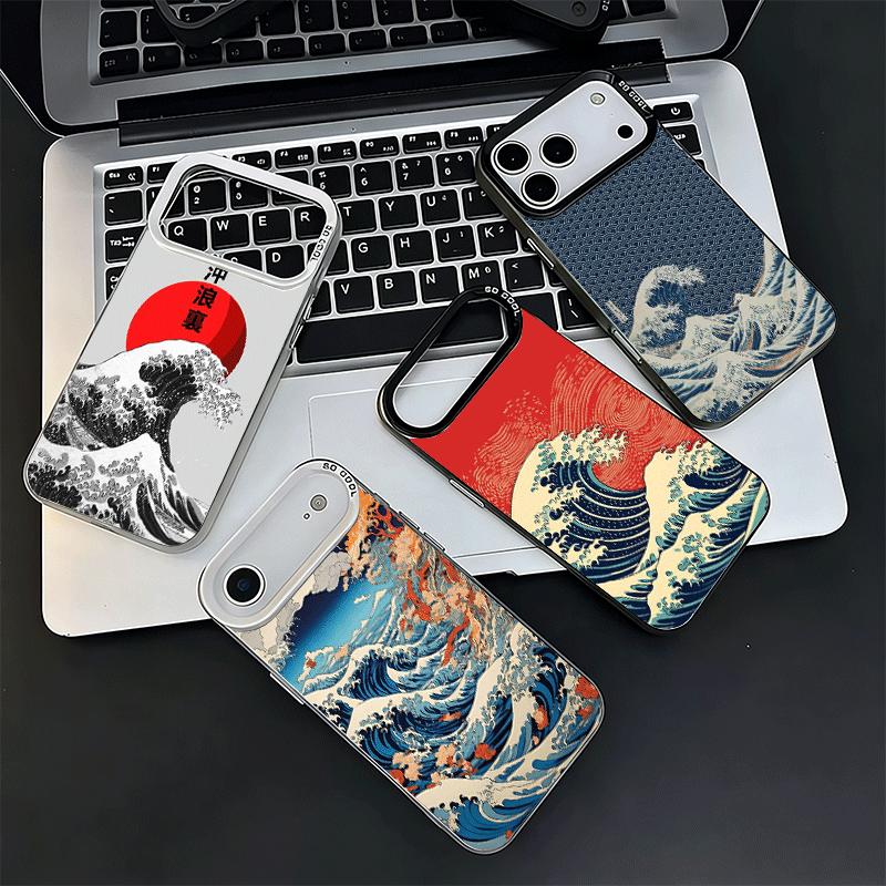 Japanese Wave Kanagawa Surfing Soft Phone Case for iPhone 15 16 17 Pro Max 17Air 16E 14 Plus 13 12 Mini Shockproof Cover Back Sh