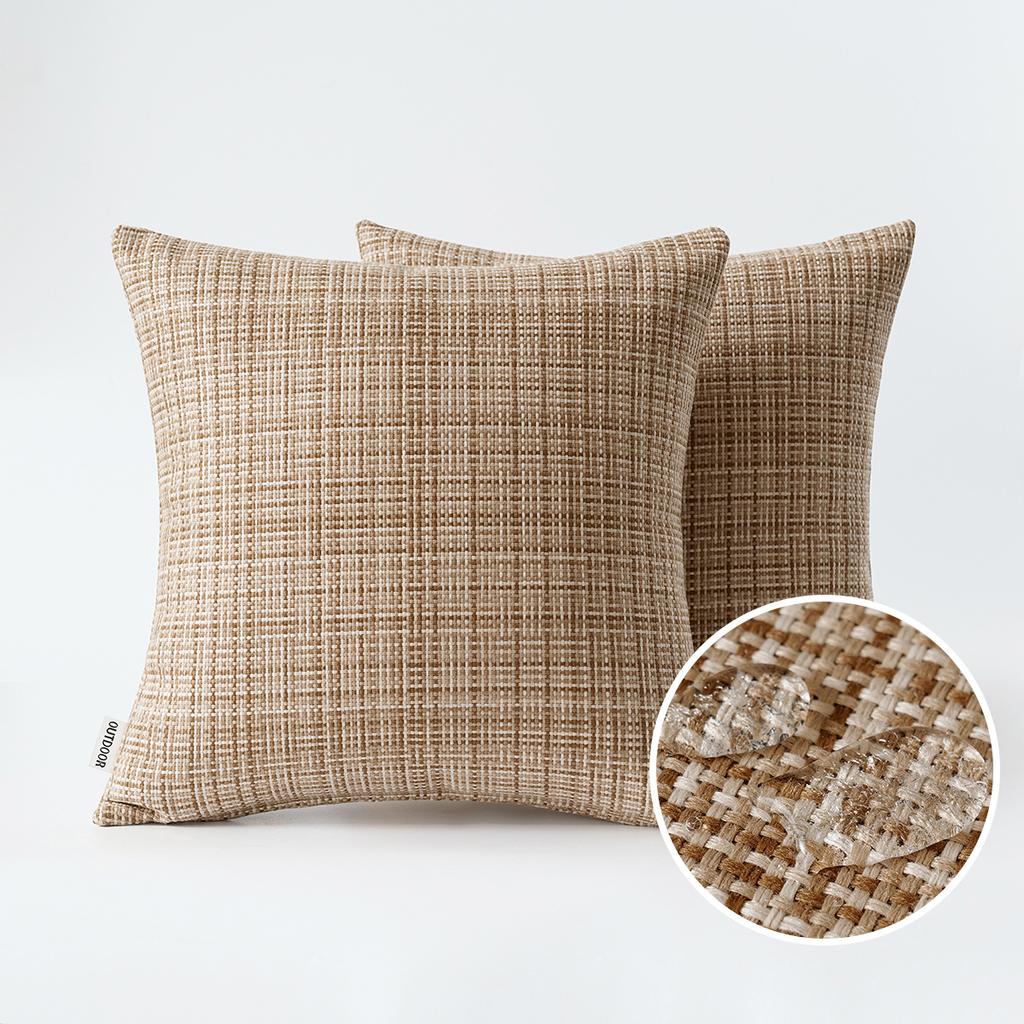 Waterproof Textile Outdoor Throw Pillow Covers Stripe Square Pillowcases Modern Cushion Cases for Patio Couch Bench 45X45CM