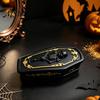Hand Painted Craft Ornament Gothic Skull Casket Jewelry Box, Resin Spooky Storage Figurine for Box Rings, Halloween Dark Tabletop Organizer,