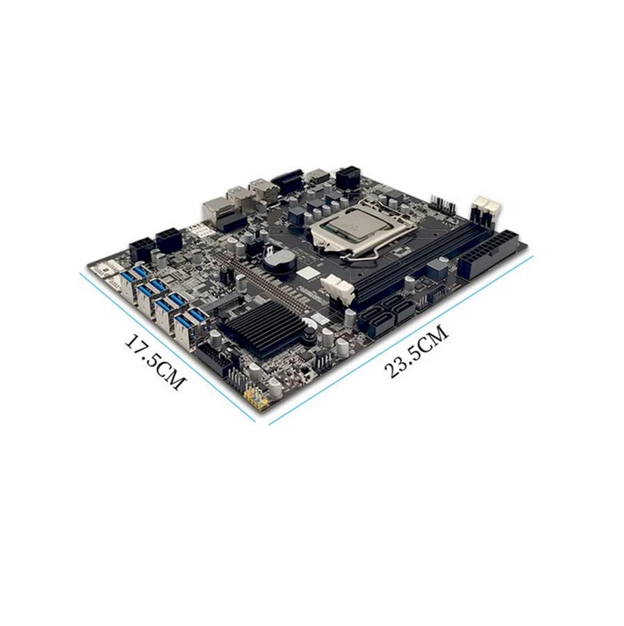 BTC B75 Mining Motherboard LGA1155 8*PCIE To USB3.0 Supports 8 GPU Graphics Card DDR3 DIMM RAM ETH Bitcoin Ethereum Miner Rig