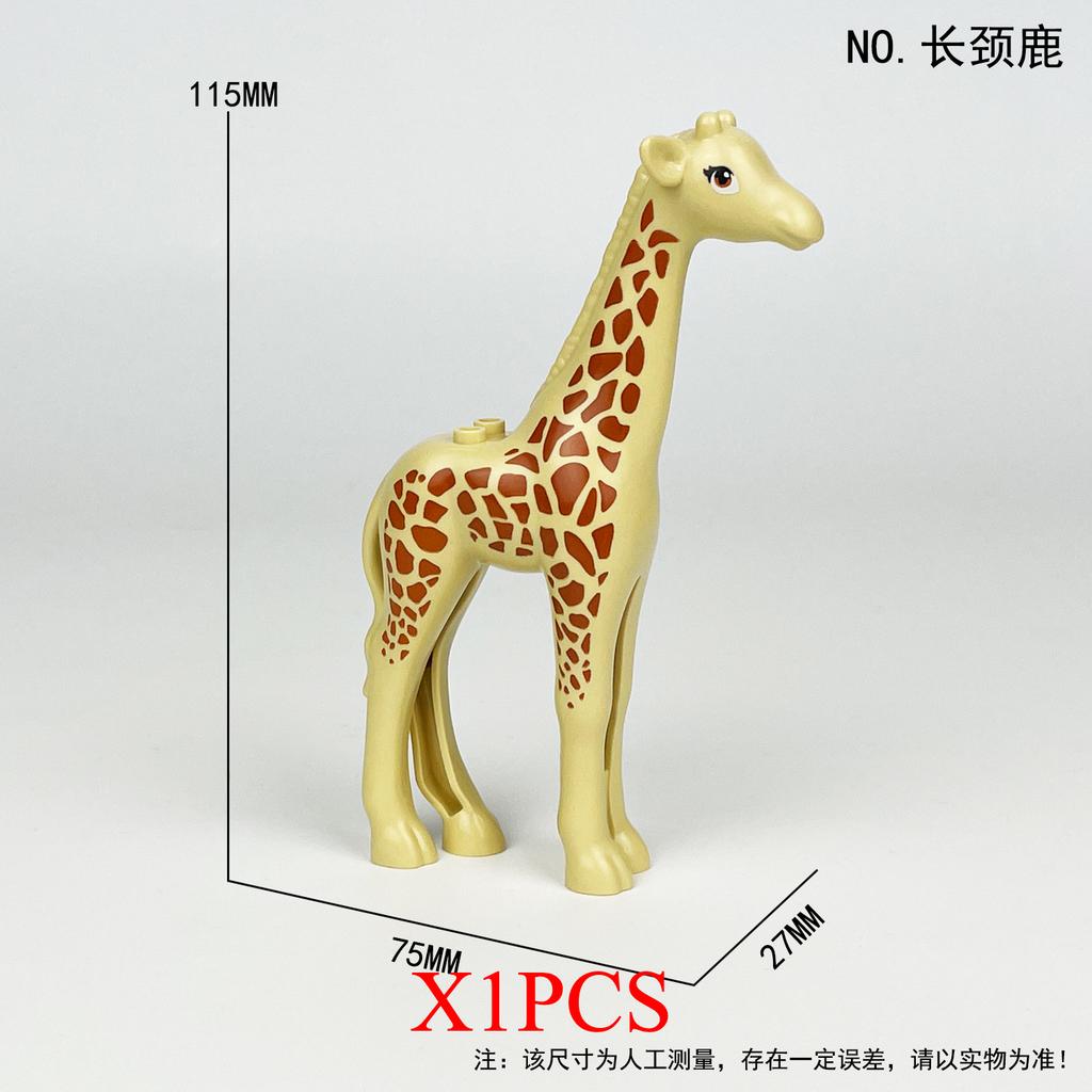 The Zoo Model African Elephants Camel Deer Crocodile Leopard Animal Building Blocks Educational Games Figure Brick Toys Kid B03
