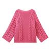 Women's Thick Line Big Twist Knitted Loose Sweater Pullover Fashion Casual Crochet Round Neck Sweaters Solid Color New Knitwear