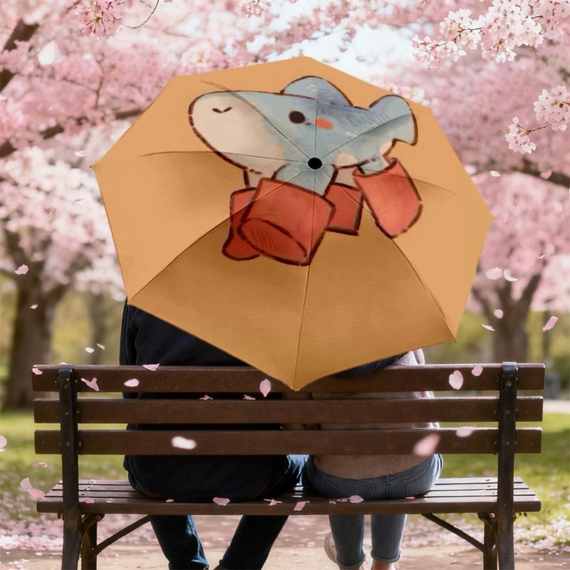 Blue Elephant with Orange Boots: Cute Animal Print Umbrella - Perfect for Outdoor Adventures, Travel Essentials 111