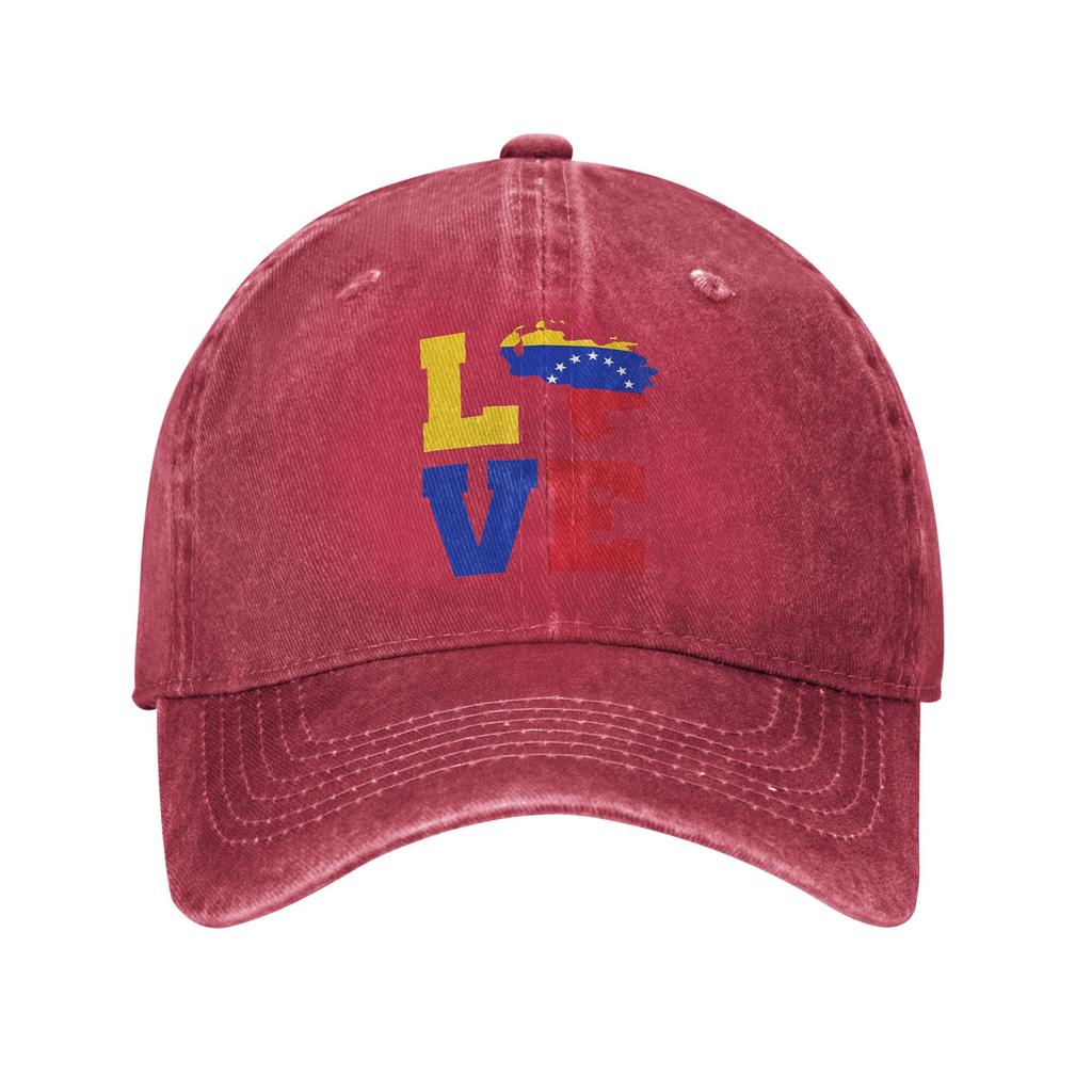 Love Venezuela Map Flag Tricolor Casual Baseball Cap Running Hippie Trucker Hat Summer SunProof Couple Women Baseball Caps
