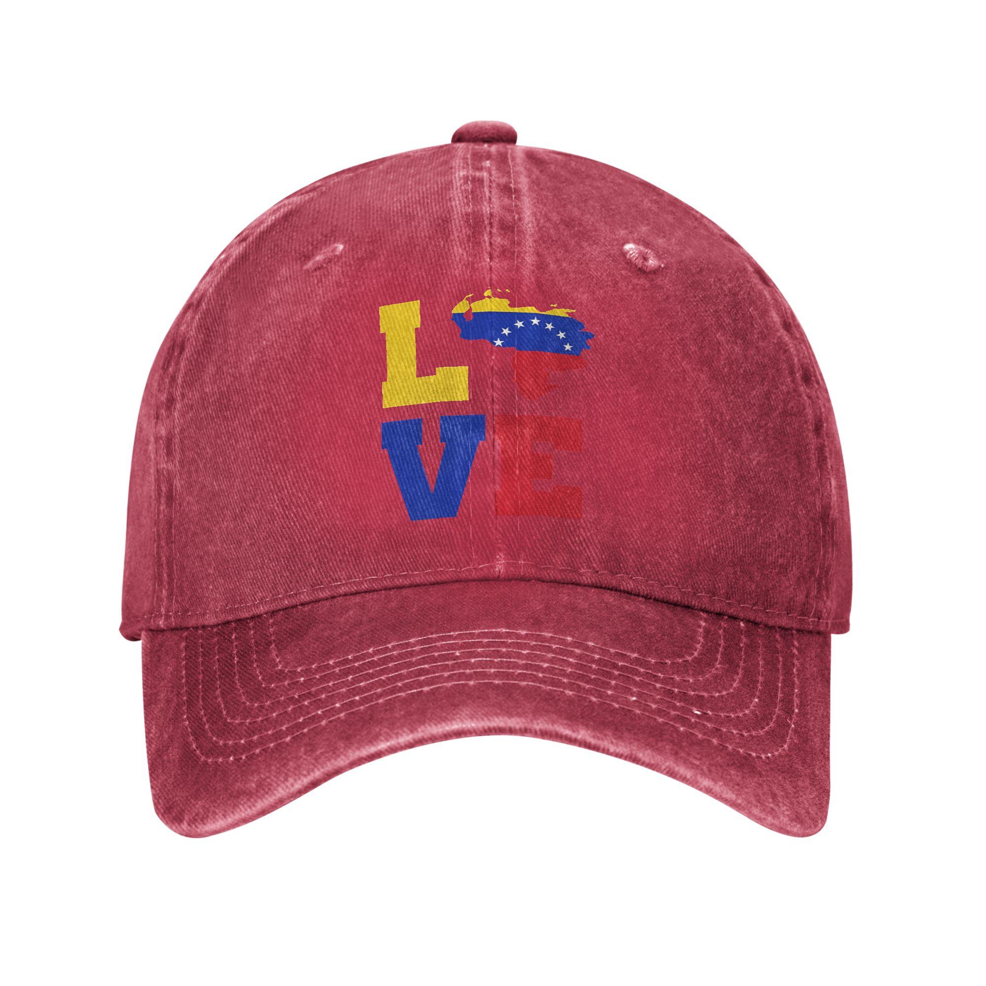 

Love Venezuela Map Flag Tricolor Casual Baseball Cap Running Hippie Trucker Hat Summer SunProof Couple Women Baseball Caps One Size